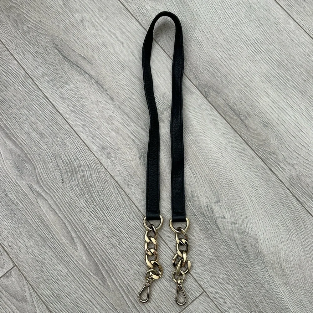 Michael Kors Black Vegan Leather & Gold Chain Bag Replacement Strap See Notes